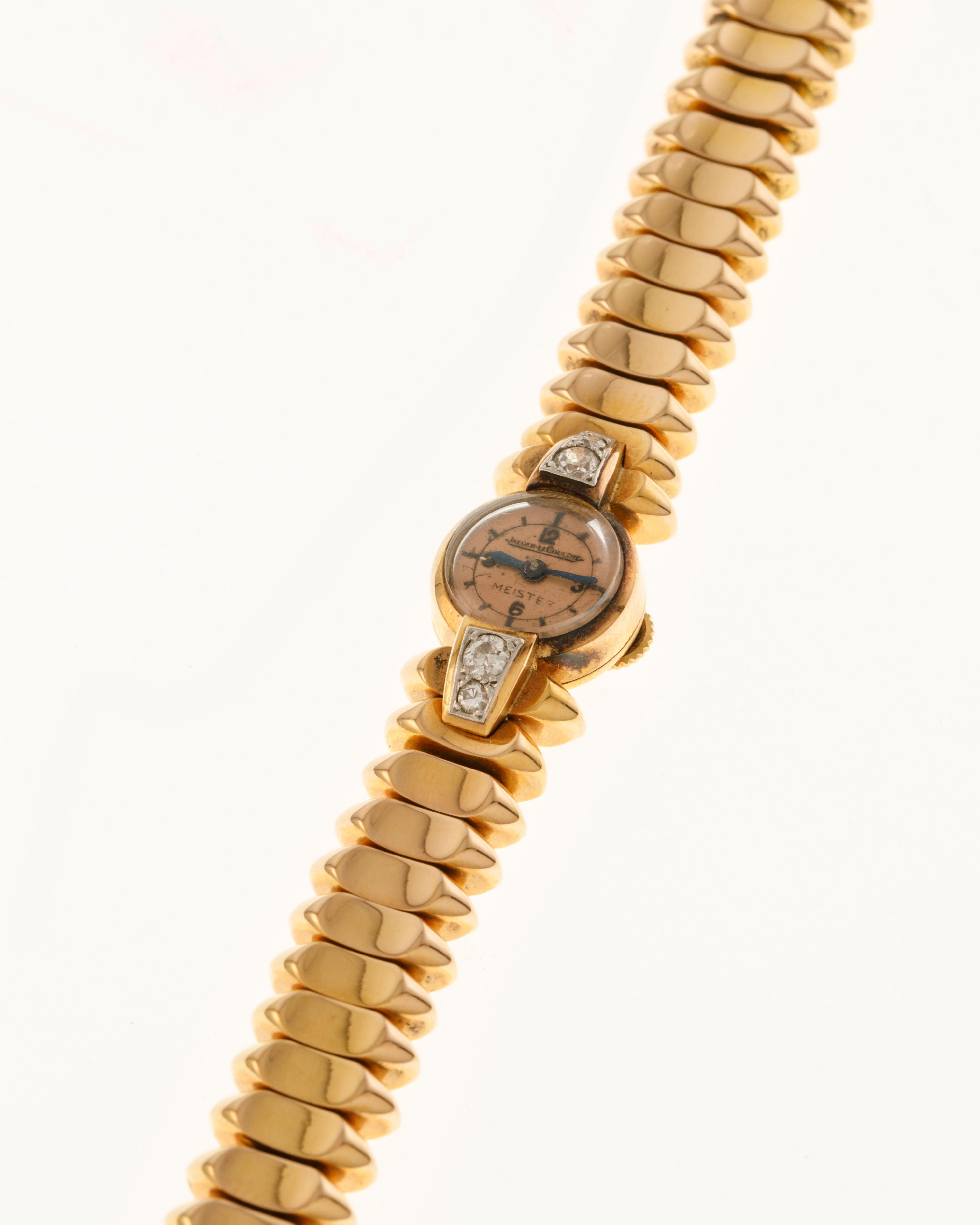 Jaeger LeCoultre Damenschmuck-Armbanduhr aus 18 Karat Roségold im Zustand „Gut“ in Milan, IT
