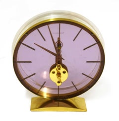 Jaeger-LeCoultre Lucite and Gilt Metal Skeleton Table Clock