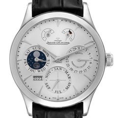 Jaeger LeCoultre Master 8 Day Perpetual Calendar Steel Mens Watch Q1618420