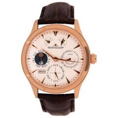 Jaeger-LeCoultre Master 8 Day Perpetual Gents 18 Karat Gold Silver Dial Q1612420