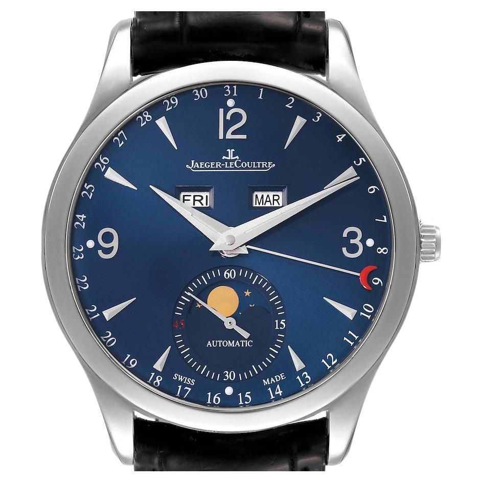 Jaeger LeCoultre Master Calendar Limited Edition Steel Mens Watch 176.8.12.S For Sale