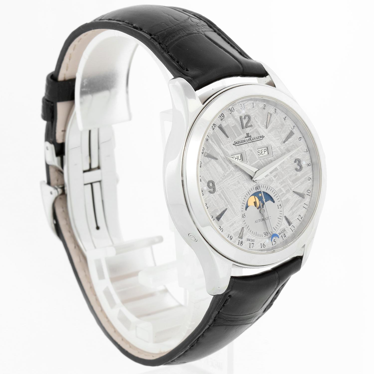 Jaeger-LeCoultre Master Calendar Men's Meteorite Stainless Steel Watch Q1558421 In Excellent Condition In Dallas, TX