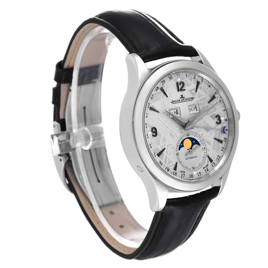 Stahluhr mit Meteorit-Zifferblatt von Jaeger LeCoultre Master Calendar 176.8.12.S Q1558421 im Zustand „Hervorragend“ in Atlanta, GA