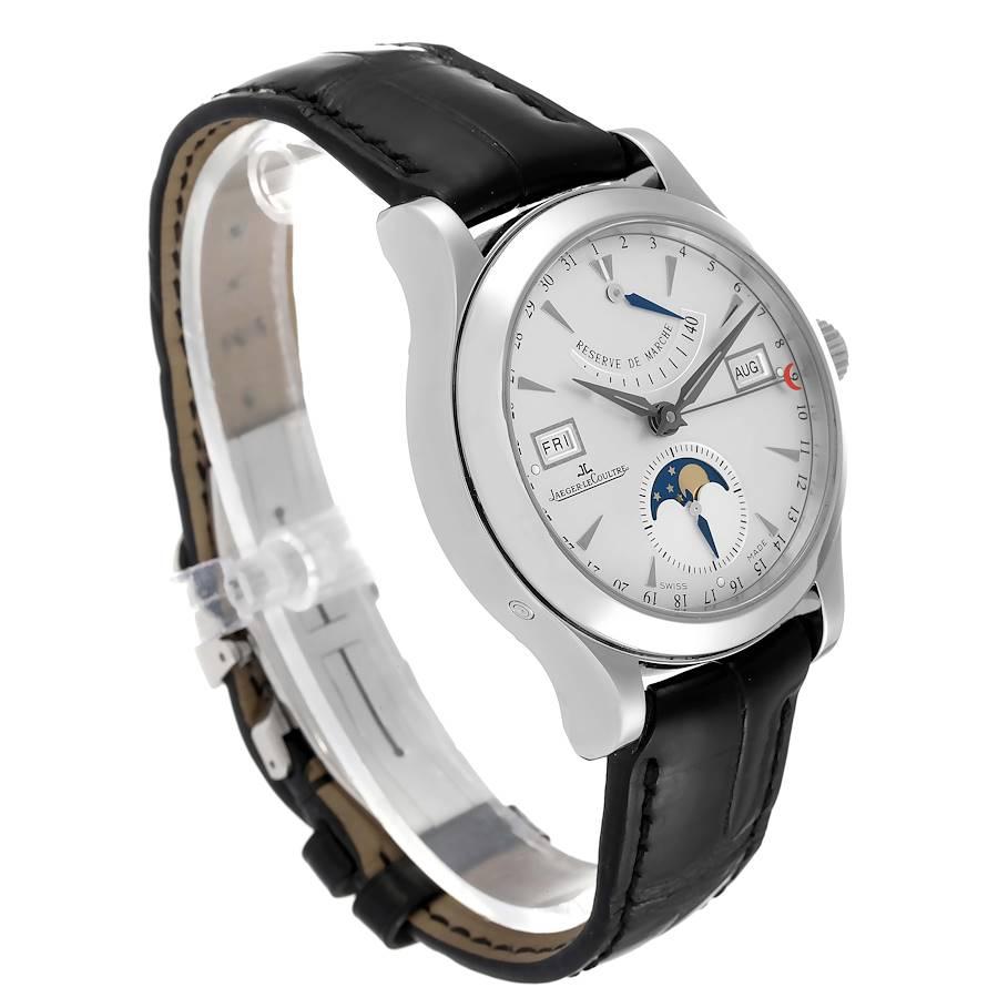 Jaeger Lecoultre Master Calendar Moonphase Mens Watch 147.8.41.S In Excellent Condition In Atlanta, GA