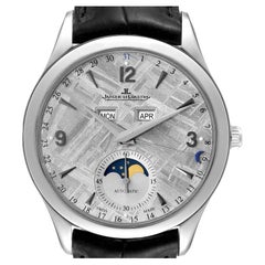 Jaeger LeCoultre Master Calendar Steel Mens Watch Q1558421 176.8.12.S Box Papers