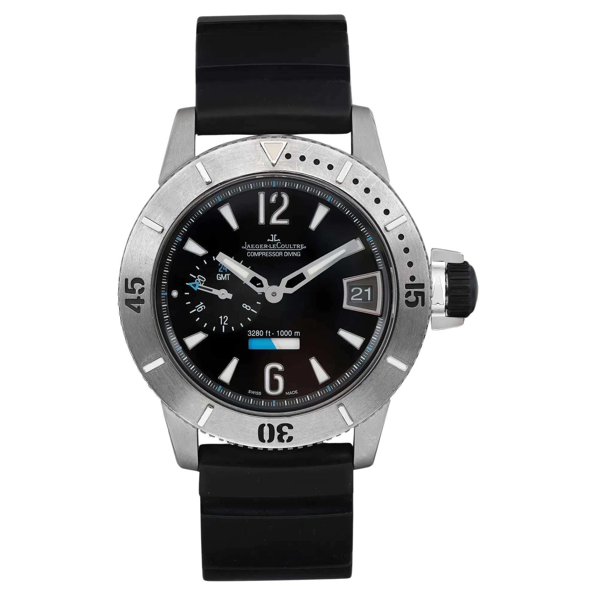 Jaeger LeCoultre Master Compressor GMT Titanium Black Dial Men Watch Q187T670 For Sale