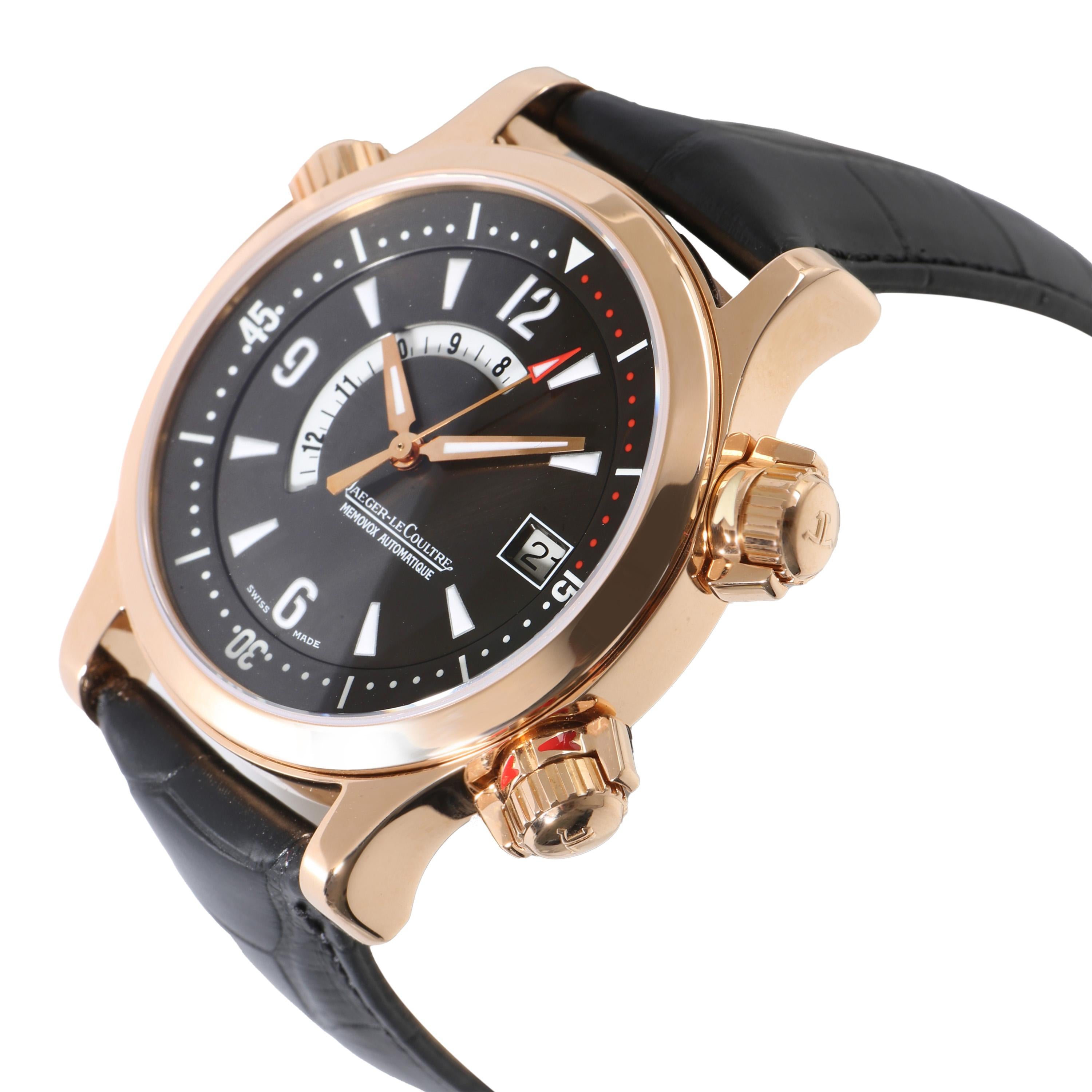 Jaeger-LeCoultre Master Compressor Memovox 146.2.97 Men's Watch in 18k Rose Gold In Excellent Condition For Sale In New York, NY