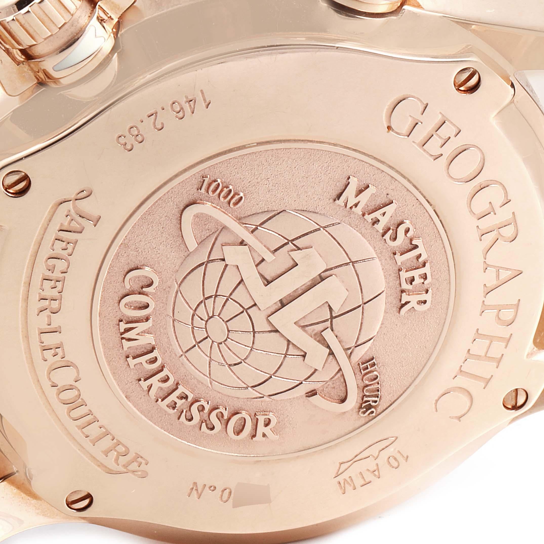 Jaeger Lecoultre Master Compressor World TimeRose Gold Watch 146.2.83 2