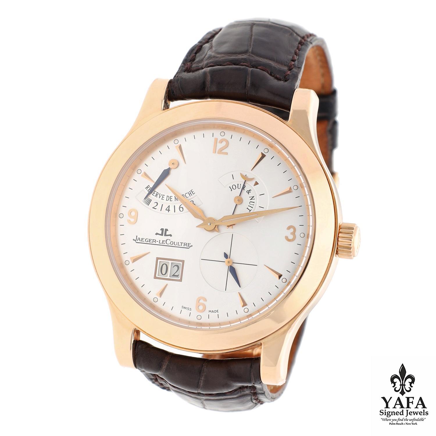 Basic Info
Brand - Jaeger-Le Coulter
Mode - Master Control
Reference number - Q1602420
Movement - Mechanical
*Complications - 8-Day Power Reserve, Day/Night Indicator, Date, Skeleton Back
Case Size - 41.5MM
Case Material - 18K Rose Gold
Bracelet