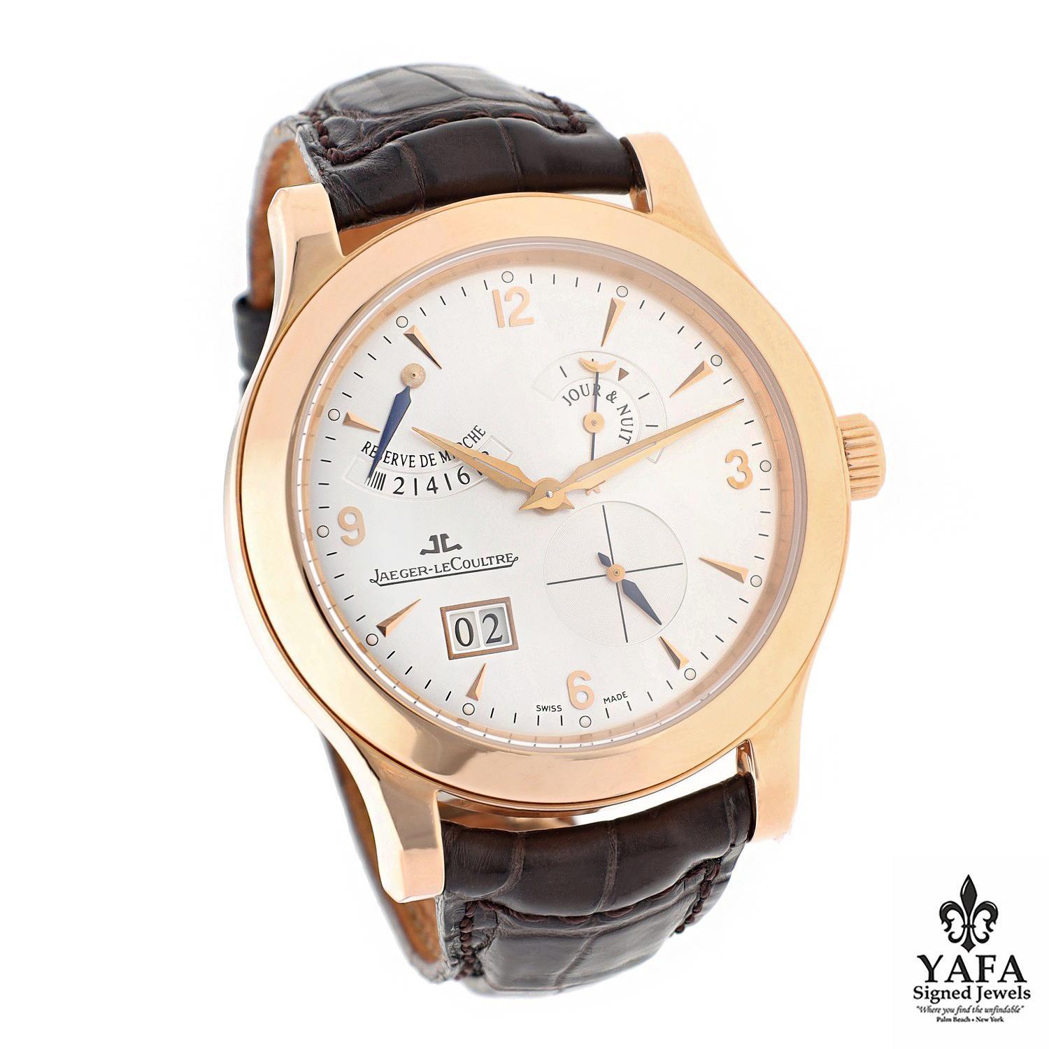 JAEGER - LeCOULTRE Master Control, 18K Rose Gold In Excellent Condition For Sale In New York, NY