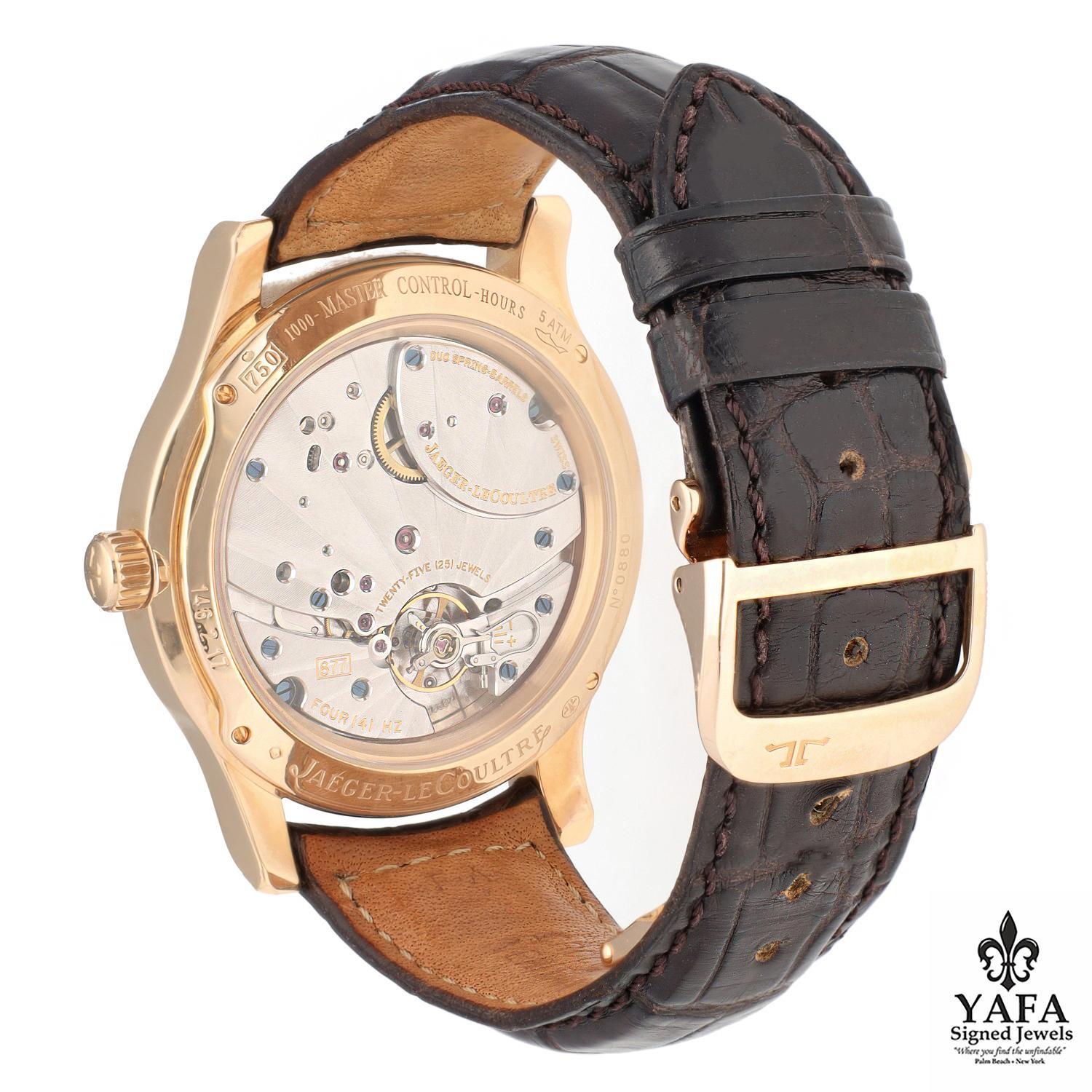 Women's or Men's JAEGER - LeCOULTRE Master Control, 18K Rose Gold For Sale