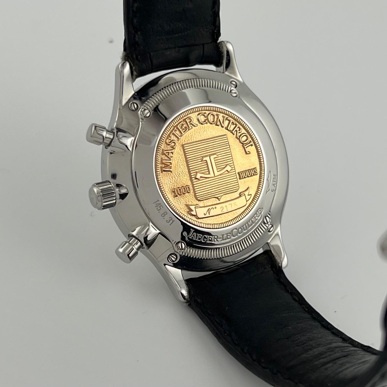 Jaeger-LeCoultre Master Control Chronograph 145.8.31 34mm Quadrante Silver Steele in vendita 2