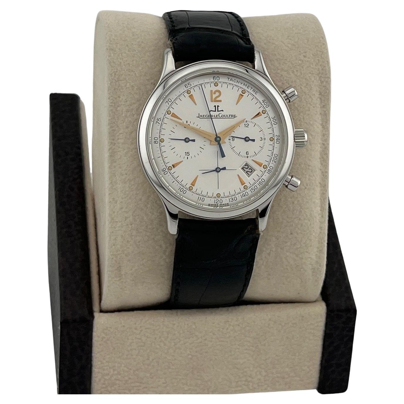Jaeger-LeCoultre Master Control Chronograph 145.8.31 34mm Quadrante Silver Steele in vendita
