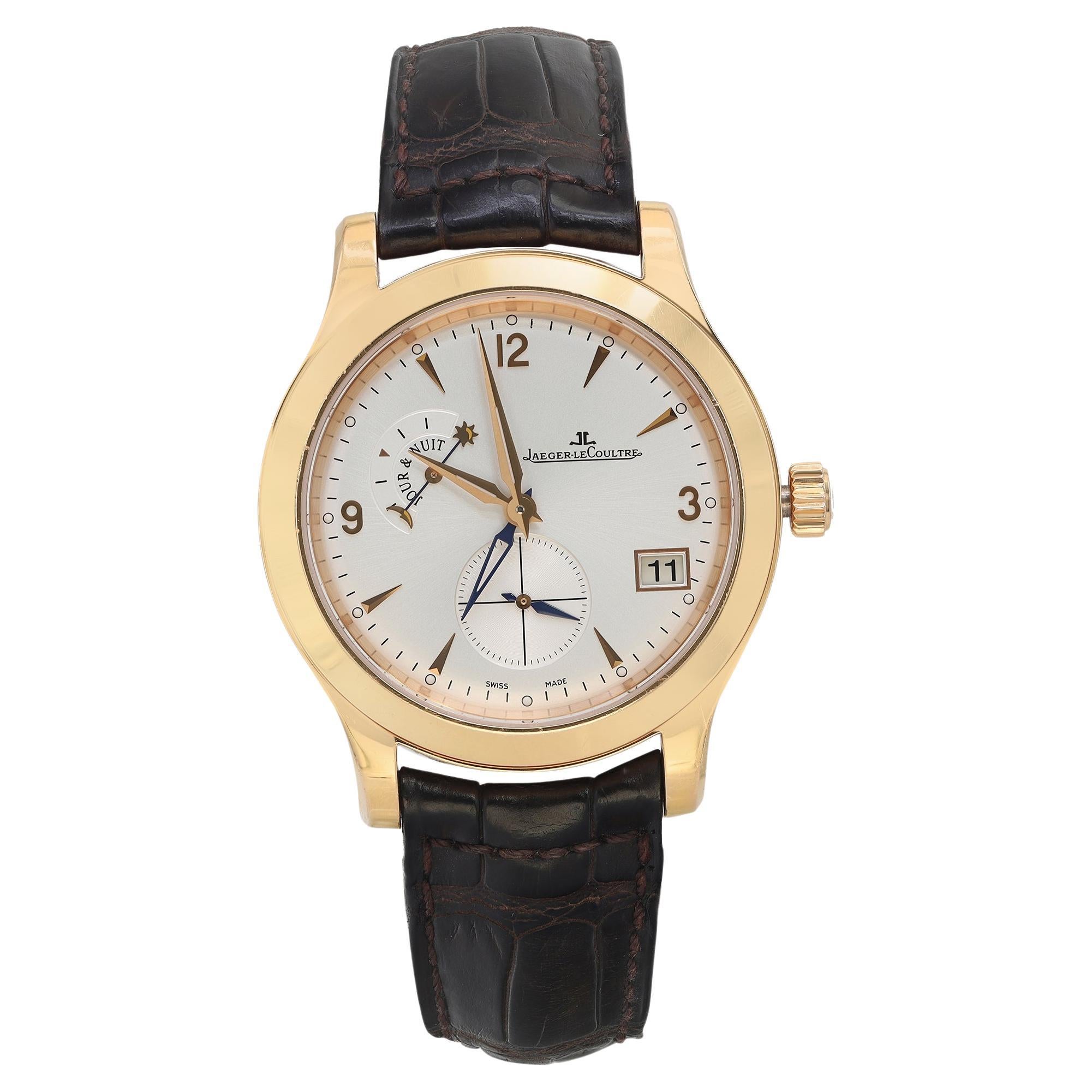 Jaeger-LeCoultre Master Control Hometime 18k Gold Silver Dial Watch Q1622420