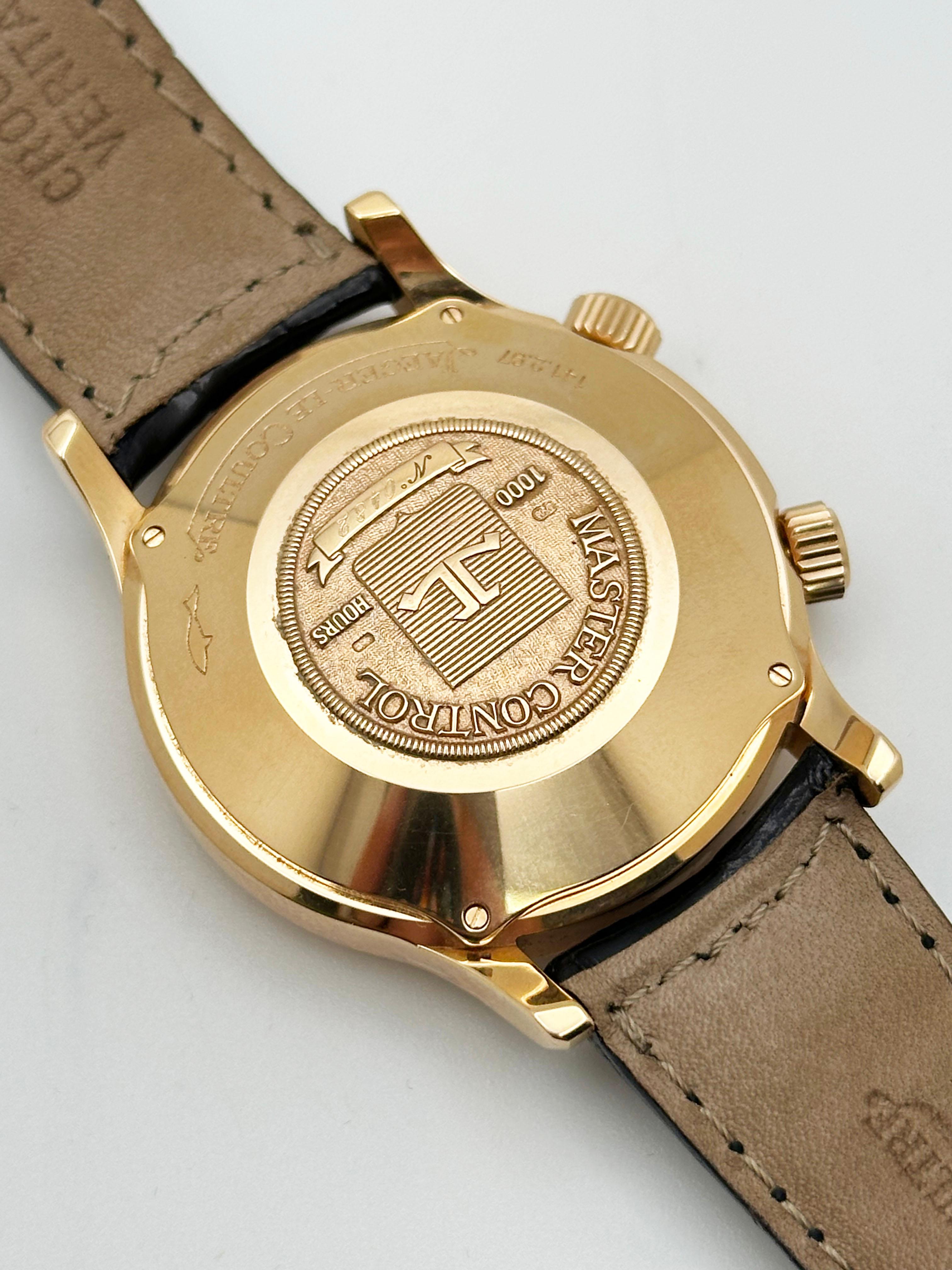 Jaeger-Lecoultre Master Control Reveil Alarm 141.2.97 Silver Dial 18K Rose Gold For Sale 2