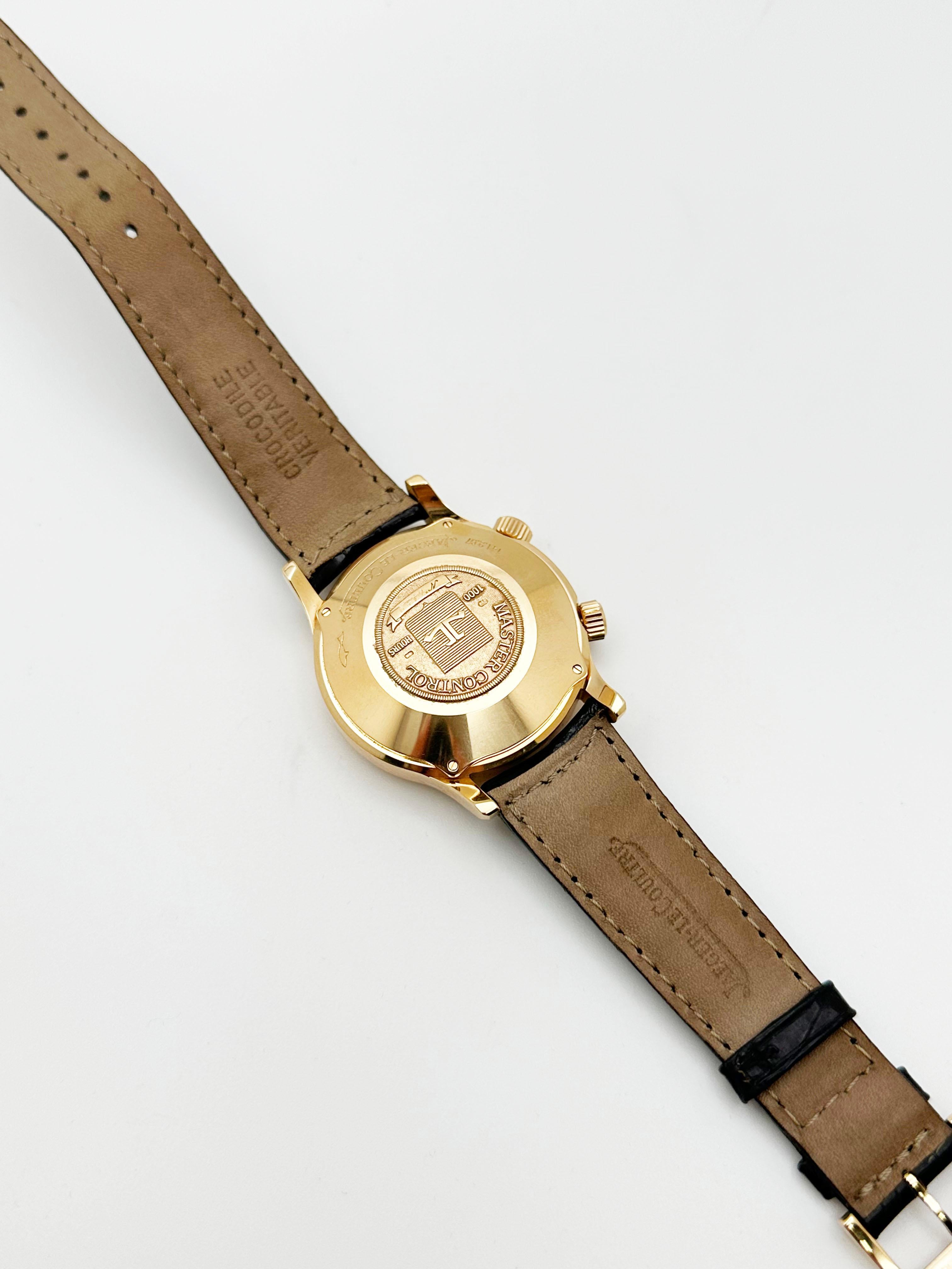Jaeger-Lecoultre Master Control Reveil Alarm 141.2.97 Silver Dial 18K Rose Gold For Sale 3