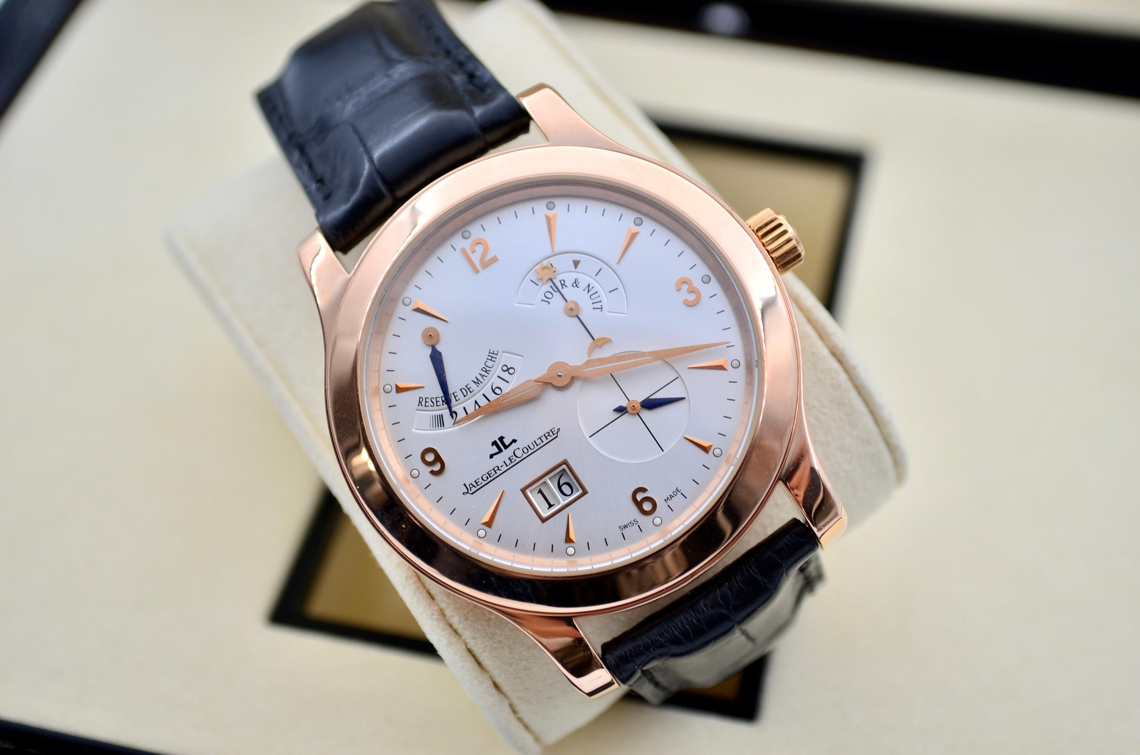 Jaeger LeCoultre Master Control Rose Gold 41.5mm Power Reserve Display 146.2.17 In Excellent Condition In București, RO