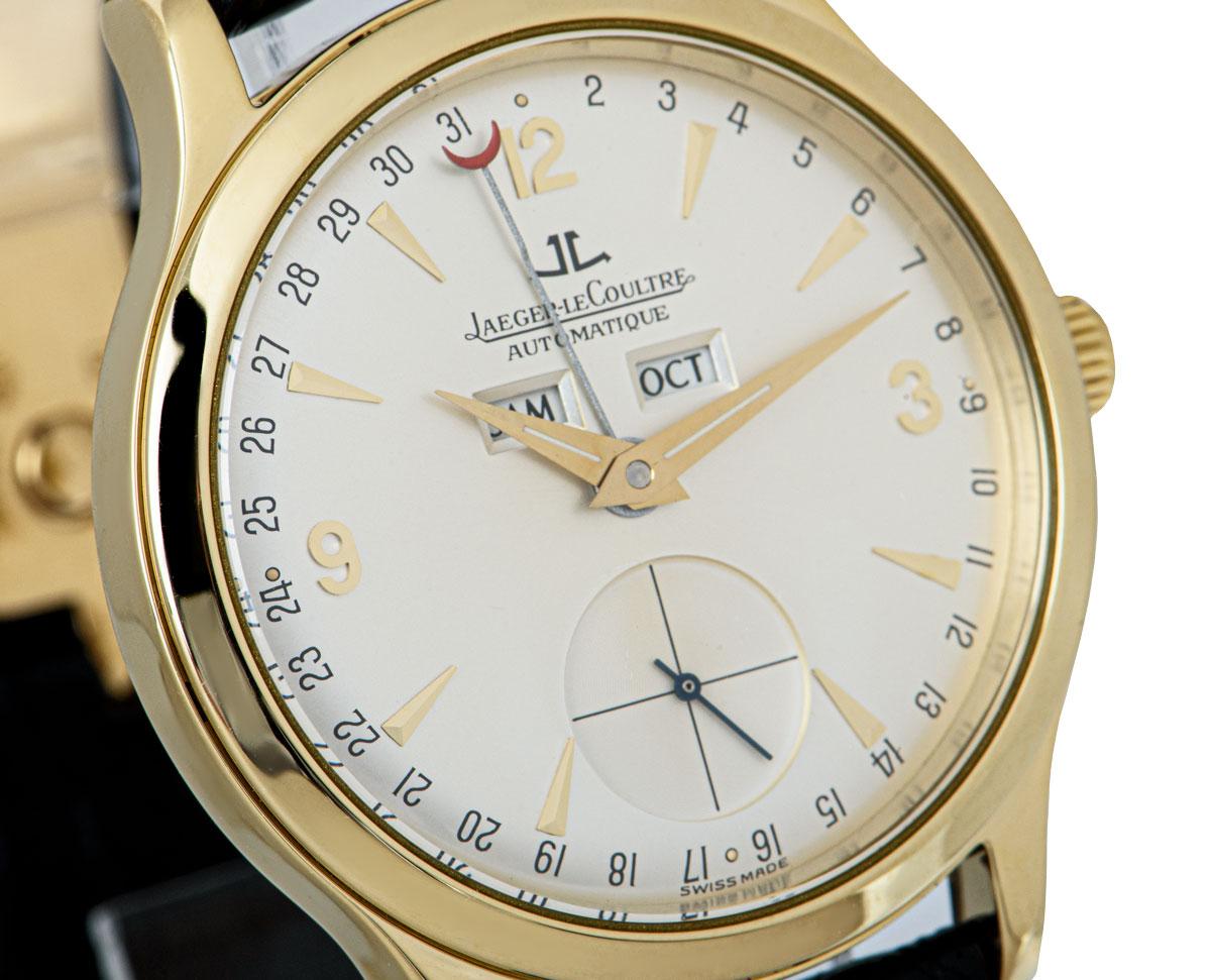 Jaeger-LeCoultre Master Date Gents 18 Karat Yellow Gold Silver Dial 140.1.87 In Excellent Condition In London, GB