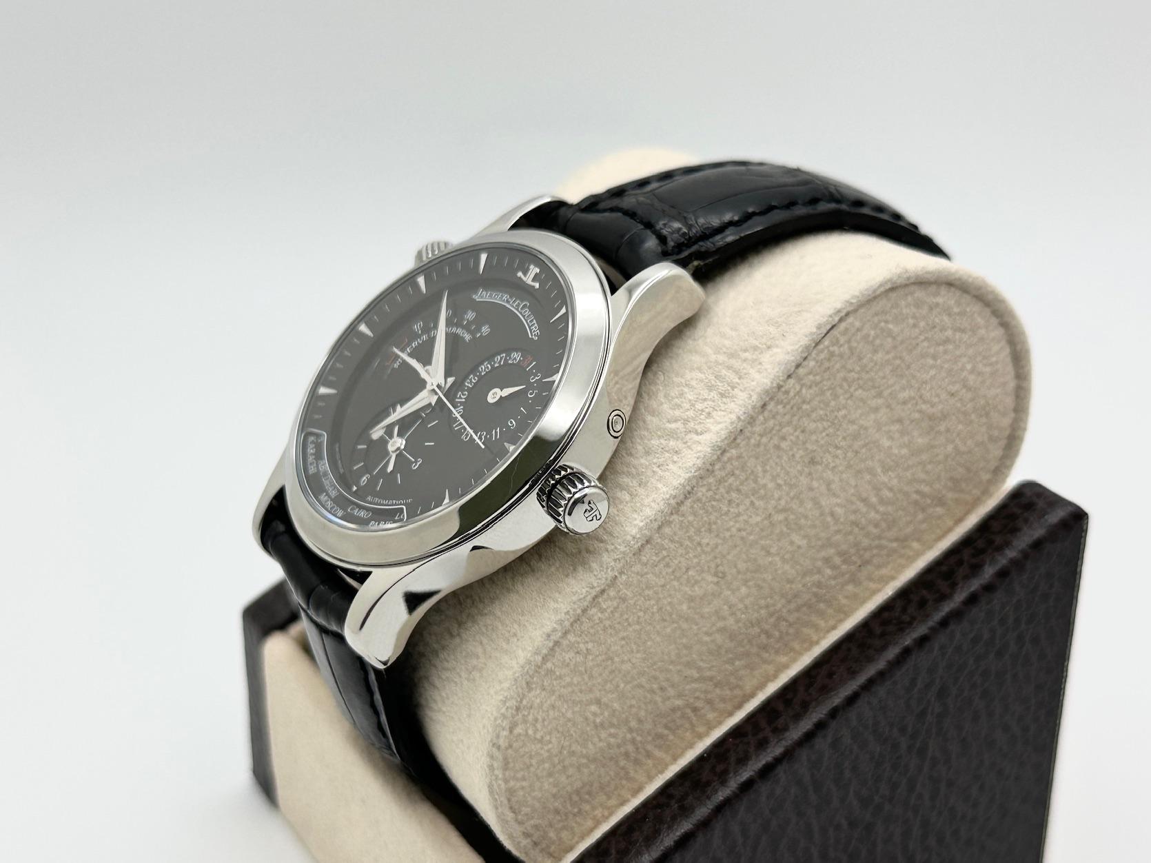 Numéro de style : 142.8.92.S



Modèle : Jaeger-LeCoultre Master Geographic World Time

 

Matériau du boîtier : Acier inoxydable

 

Bracelet : Cuir noir

 

Lunette : Acier inoxydable

  

Cadran : Noir 

 

Cristal : cristal saphir

 

Taille du