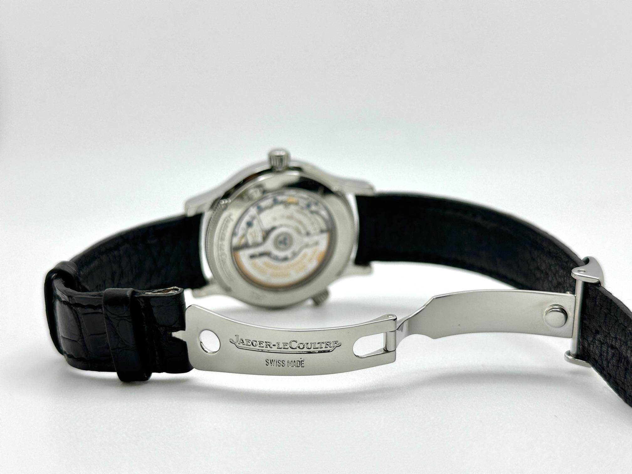 Jaeger-LeCoultre Master Geographic 142.8.92.S Cadran noir Acier inoxydable en vente 3