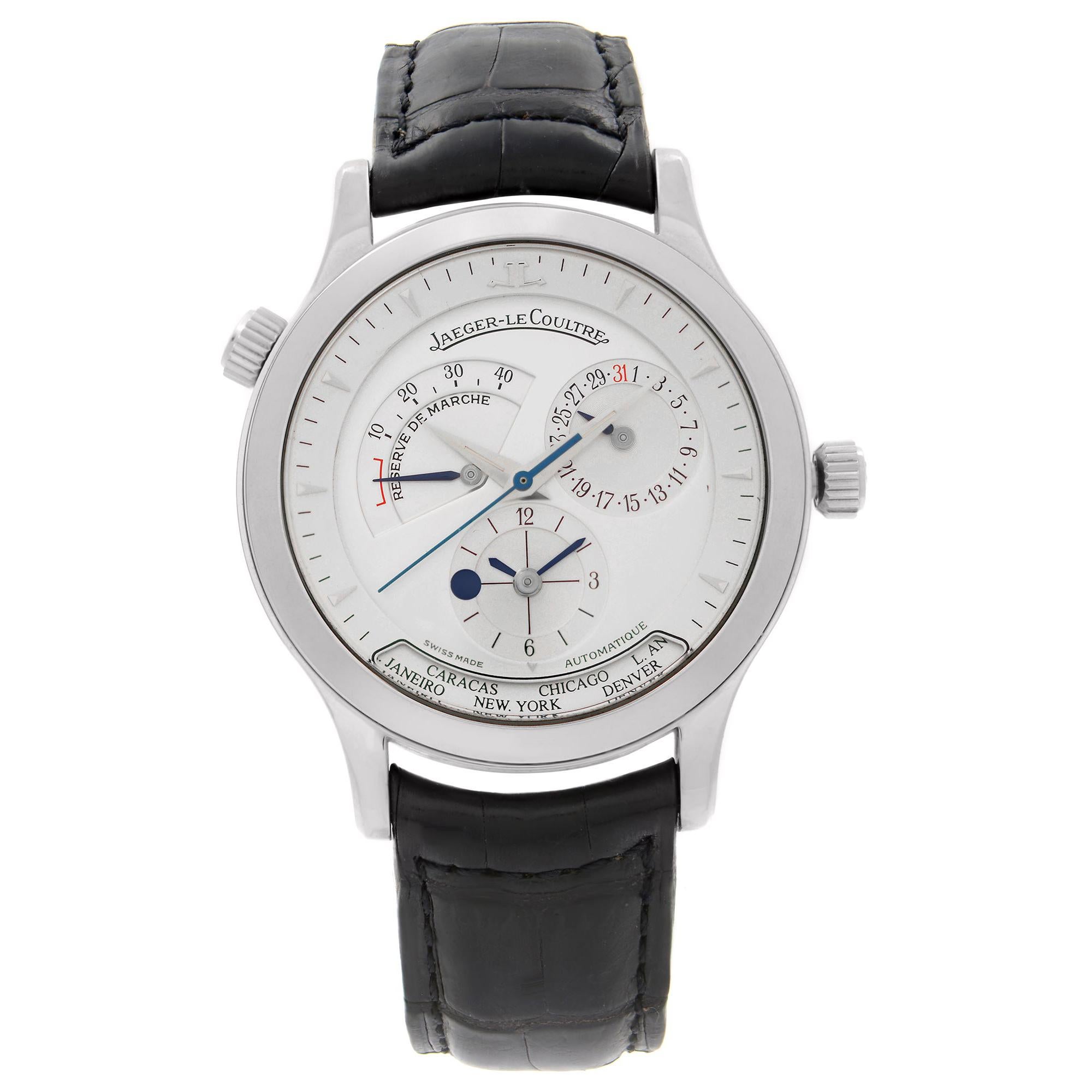 Jaeger-LeCoultre Master Geographic Automatic Silver Dial Mens Watch 142.8.92