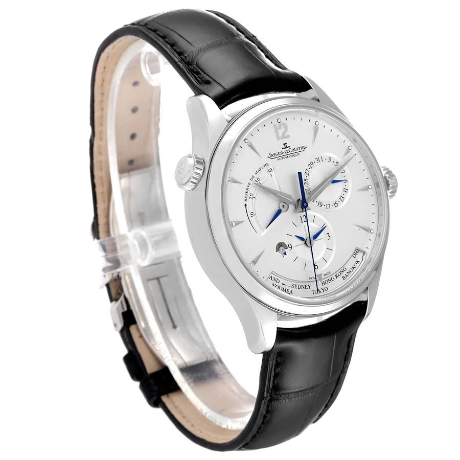 Jaeger LeCoultre Master Geographic Herrenuhr 176.8.29.S Q1428421 Box Papiere im Zustand „Hervorragend“ im Angebot in Atlanta, GA