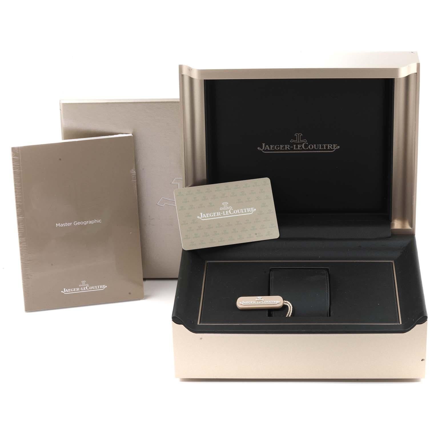 Jaeger LeCoultre Master Geographic Steel Mens Watch 176.8.92.S Q1428530 Box Card 5