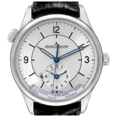 Jaeger LeCoultre Master Geographic Steel Mens Watch 176.8.92.S Q1428530 Box Card