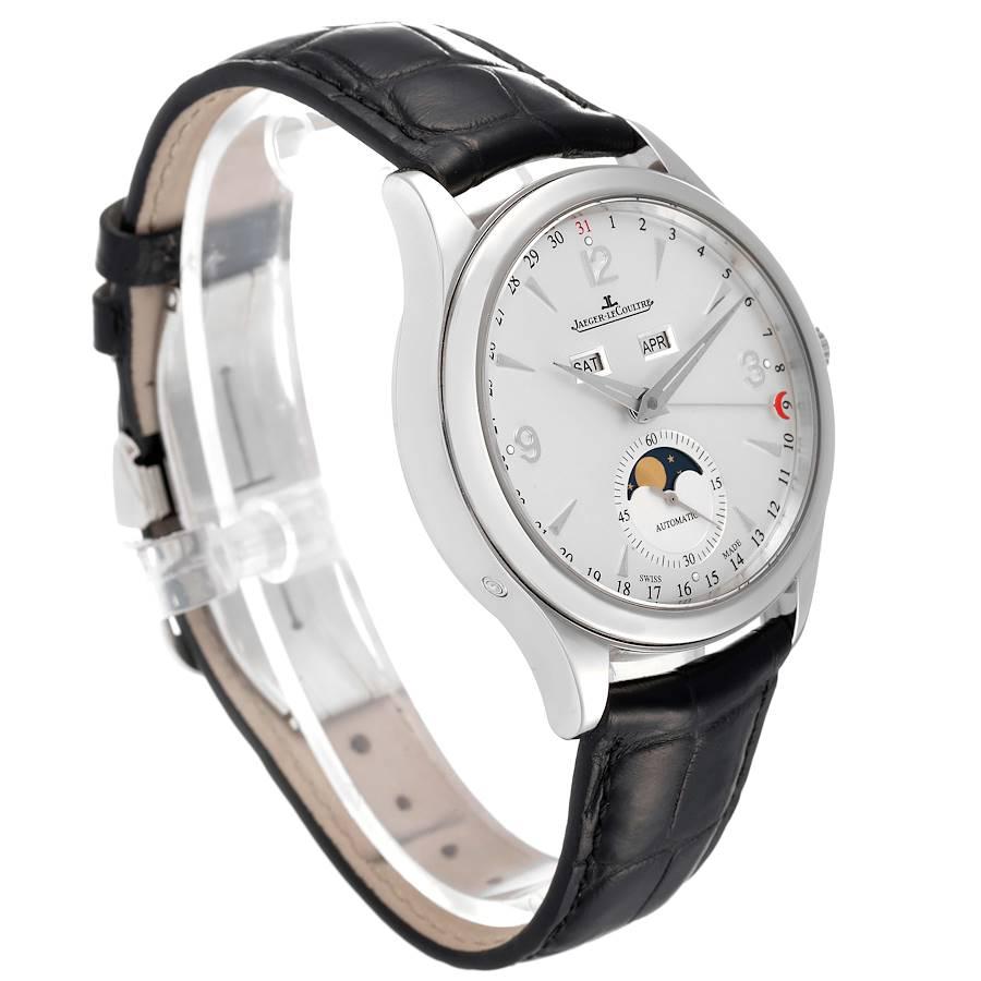 Jaeger Lecoultre Meister Mond Dreifachdatum Kalender Uhr Q1558420 Boxkarte im Zustand „Hervorragend“ im Angebot in Atlanta, GA