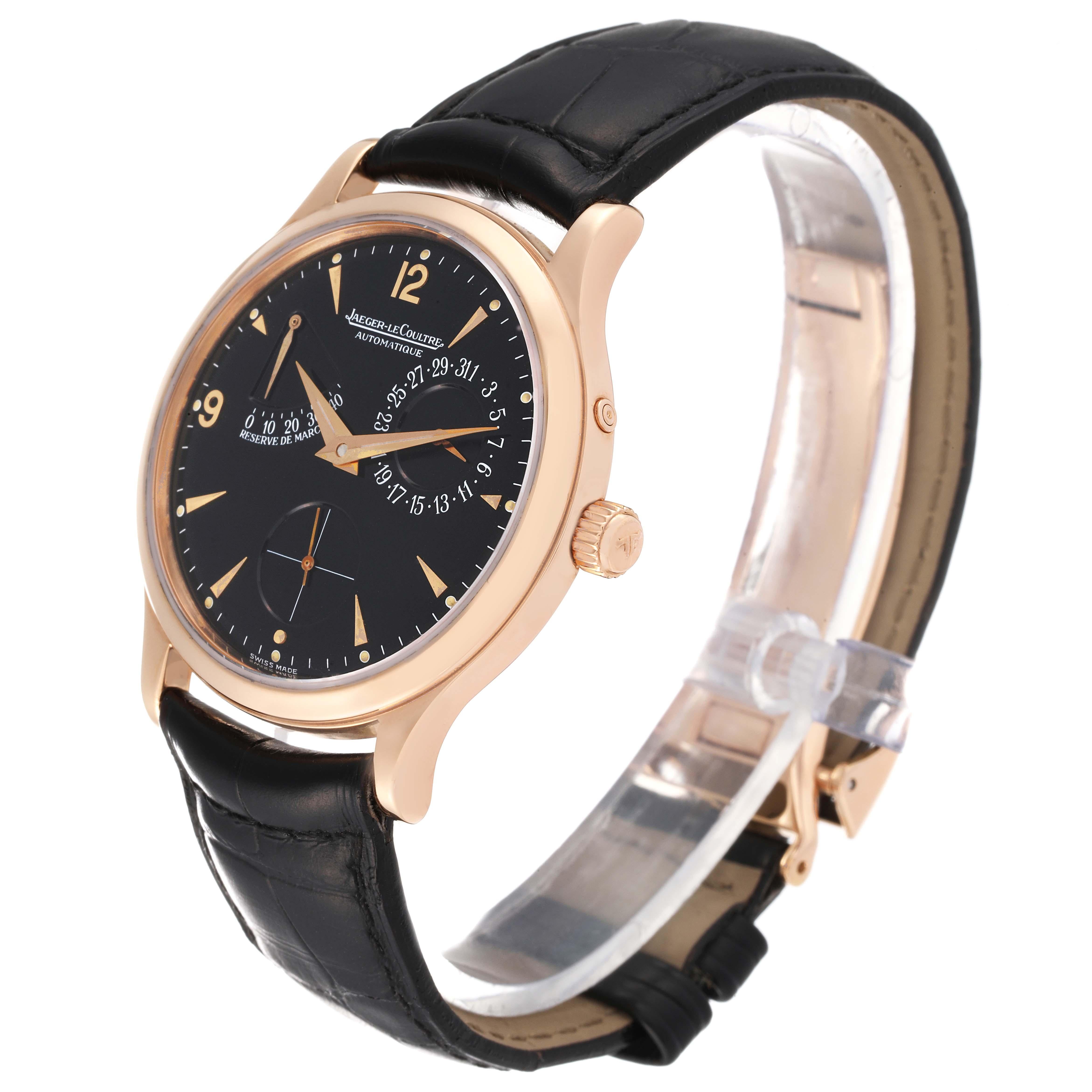 Jaeger LeCoultre Master Reserve De Marche Rose Gold Watch 140.2.93  In Excellent Condition For Sale In Atlanta, GA