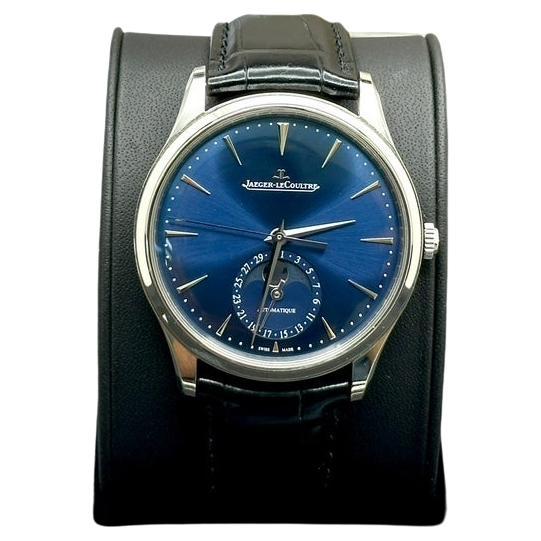 Jaeger-Lecoultre Master Ultra Thin Moon Q1368480 Blue Dial Stainless Box Papers For Sale