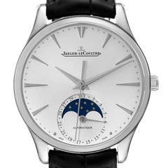 Used Jaeger Lecoultre Master Ultra Thin Moon Watch 145.8.64.S Q1258420 Box Papers