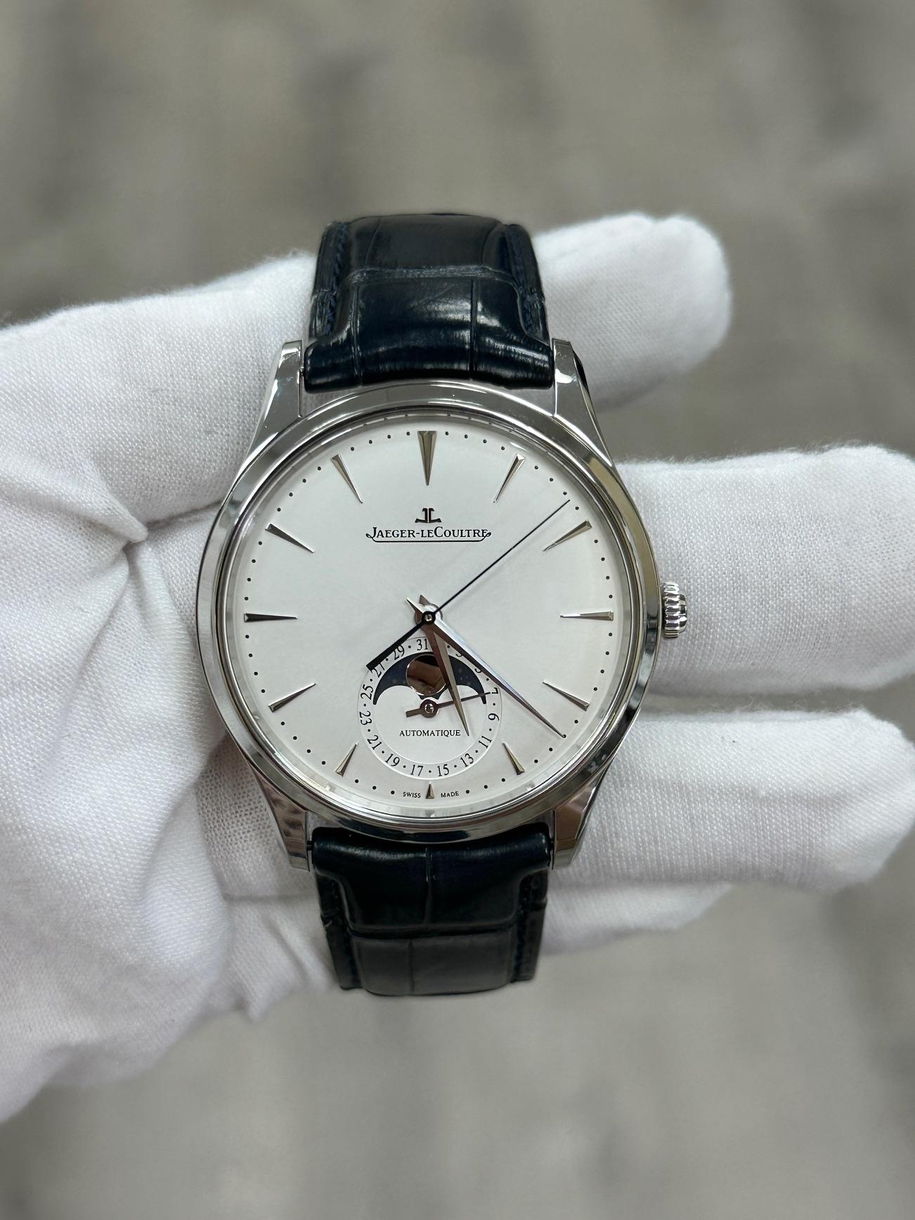 Jaeger-LeCoultre Master Ultra Thin Moonphase Q1368430 39mm Steel Box Papers 2022 en vente 6