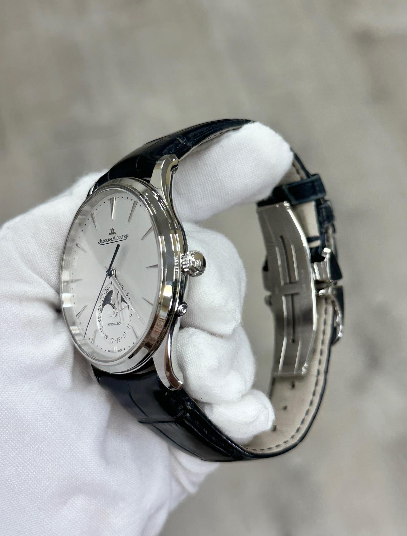 Jaeger-LeCoultre Master Ultra Thin Moonphase Q1368430 39mm Steel Box Papers 2022 en vente 7