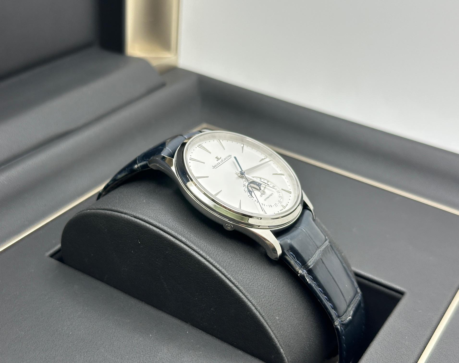 Jaeger-LeCoultre Master Ultra Thin Moonphase Q1368430 39mm Steel Box Papers 2022 en vente 1