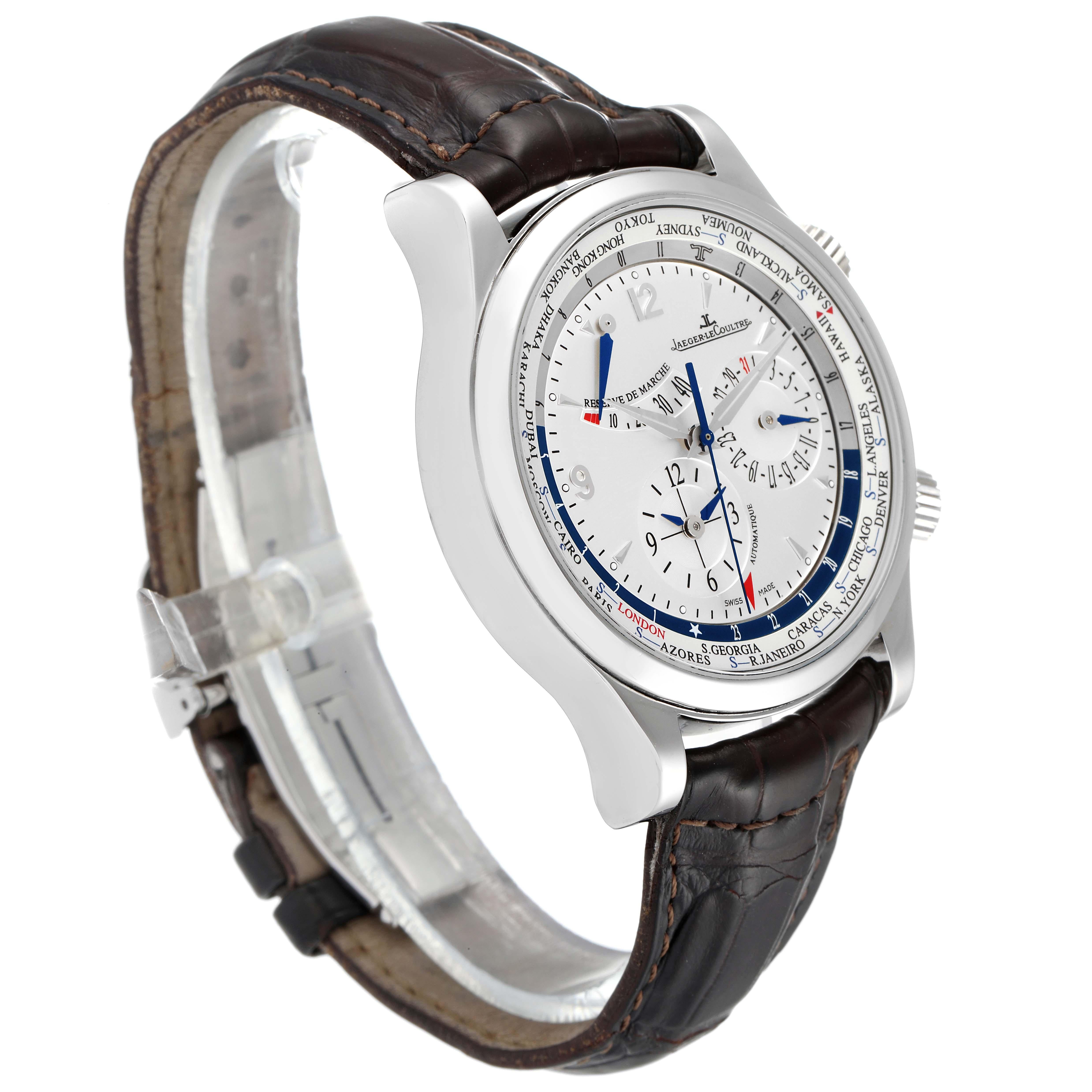 Jaeger Lecoultre Master World Geographic Herrenuhr 146.8.32.S Q1528420 im Angebot 1