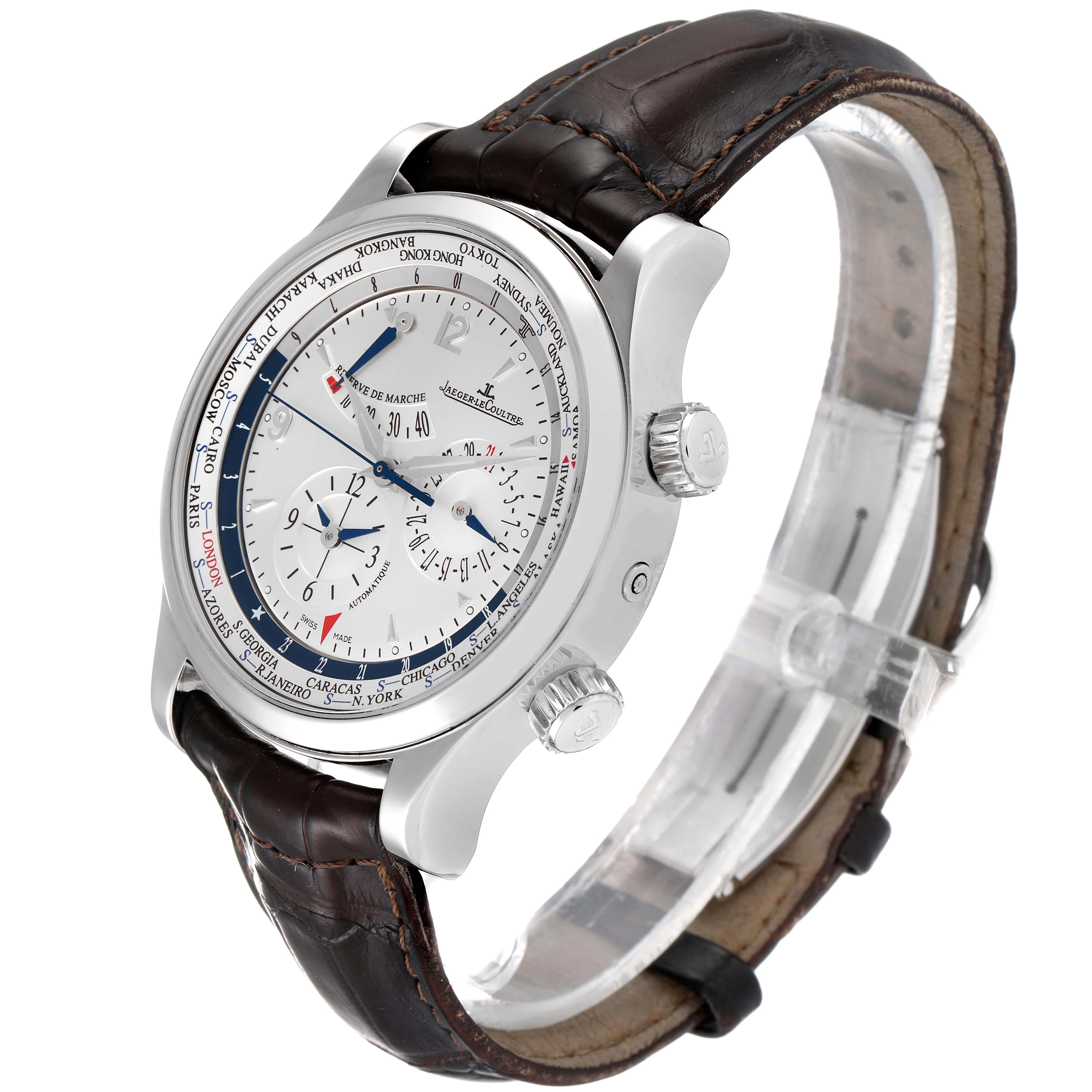 Jaeger Lecoultre Master World Geographic Herrenuhr 146.8.32.S Q1528420 im Angebot 2