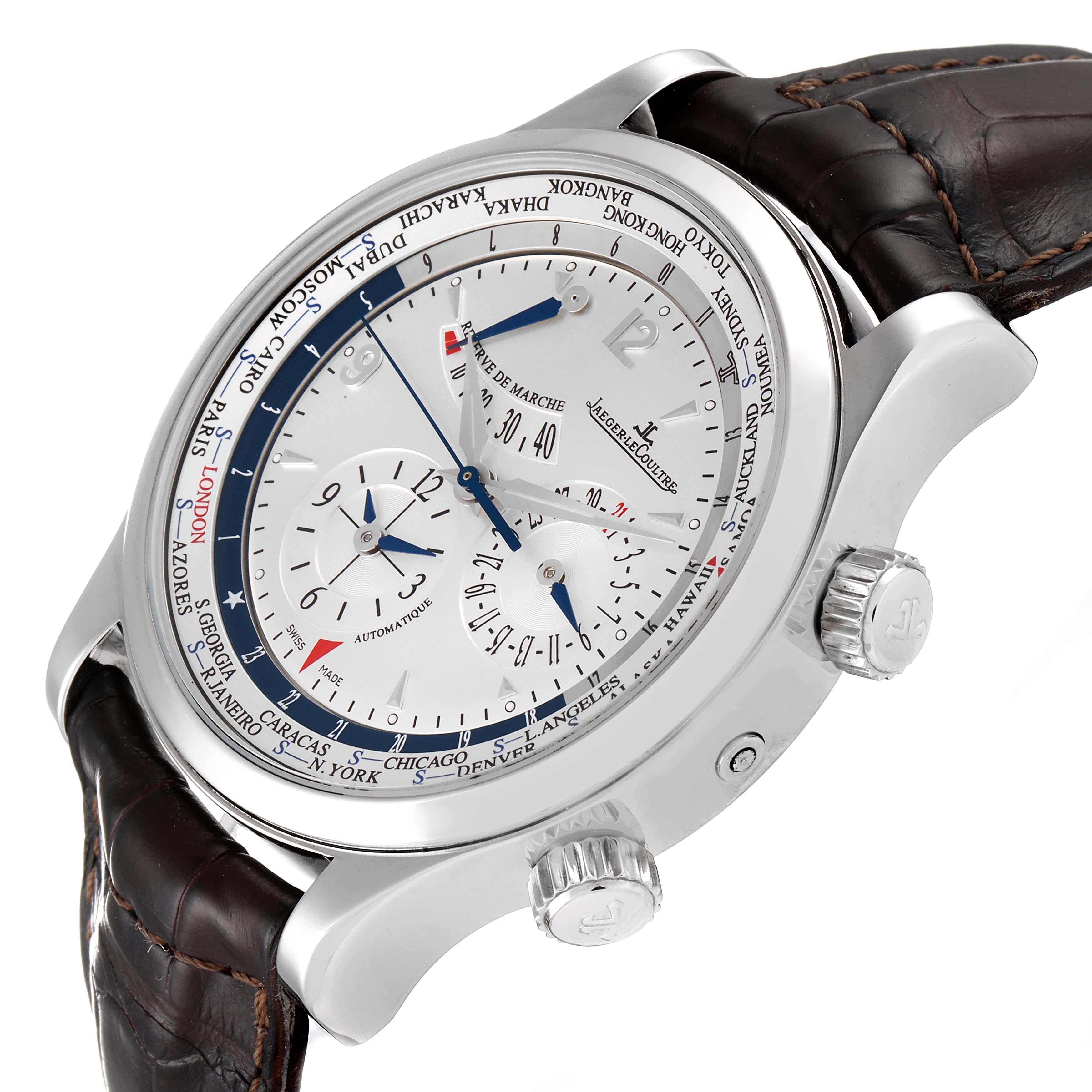 Jaeger Lecoultre Master World Geographic Herrenuhr 146.8.32.S Q1528420 im Angebot 3