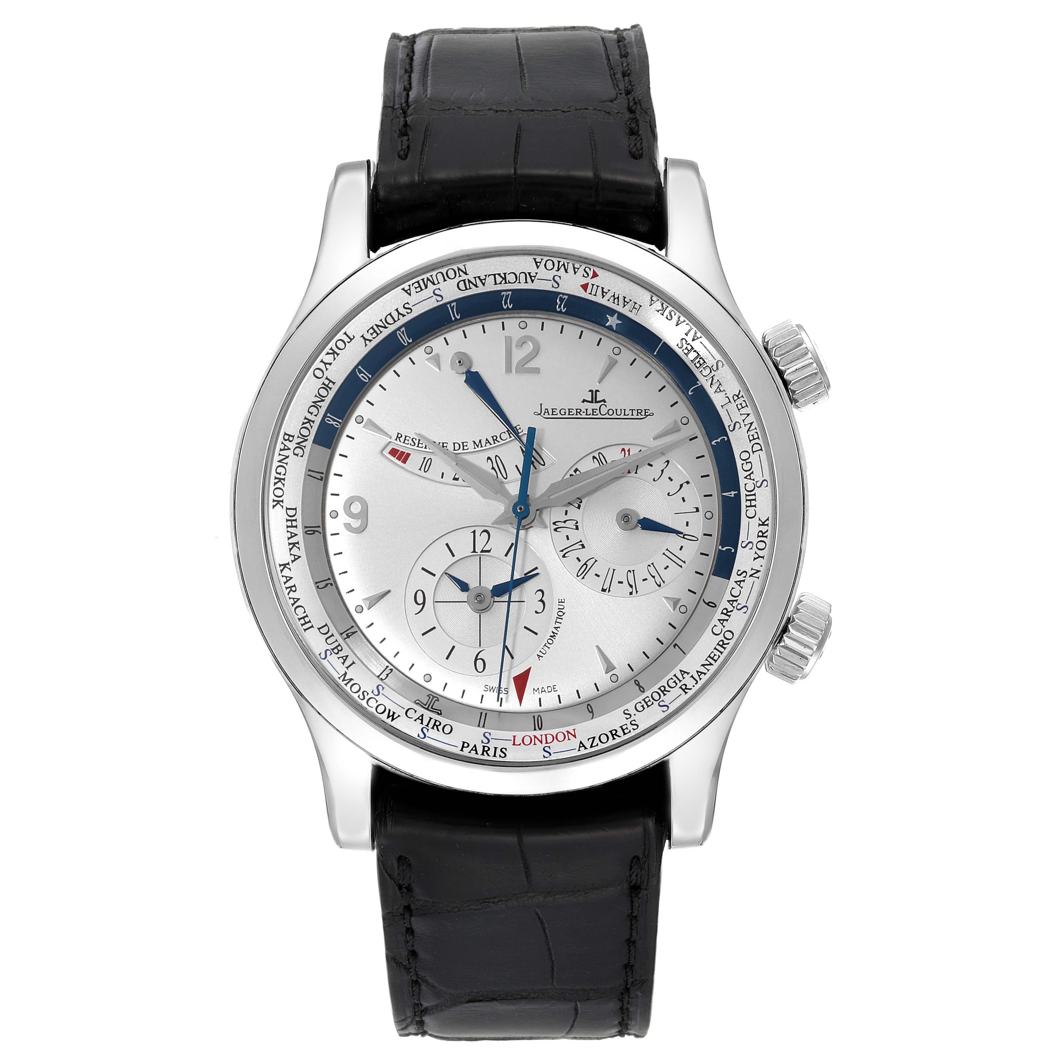 Jaeger Lecoultre Master World Geographic Steel Mens Watch 1