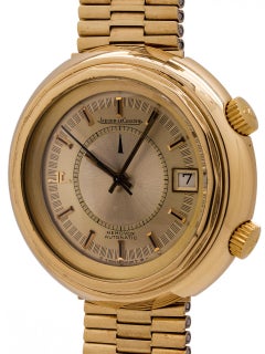Jaeger LeCoultre Memovox Alarm 18 Karat Yellow Gold “Snowdrop” Mint, circa 1970s