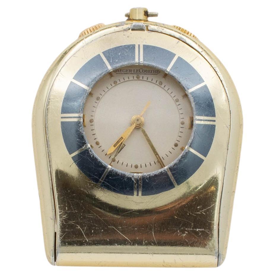 Jaeger Lecoultre Memovox Gold Plated Travel Alarm Pocket Watch For Sale
