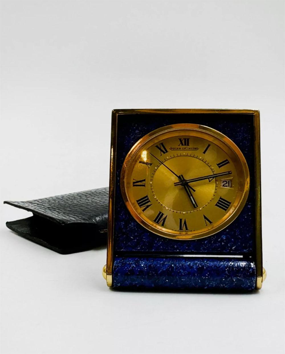 Post-Modern Jaeger-LeCoultre - Mémovox mechanical travel watch from the 1970s For Sale
