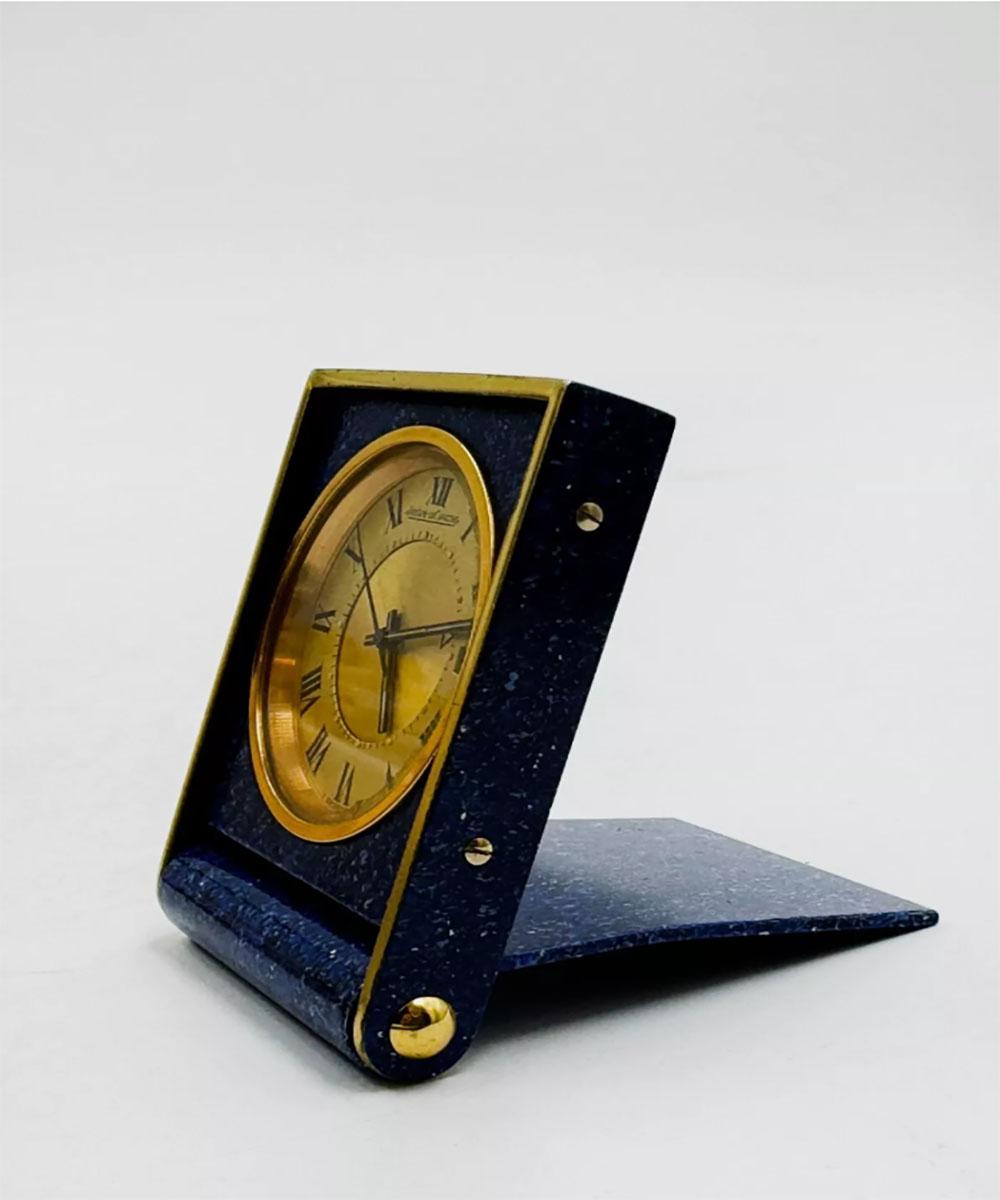 Hand-Crafted Jaeger-LeCoultre - Mémovox mechanical travel watch from the 1970s For Sale