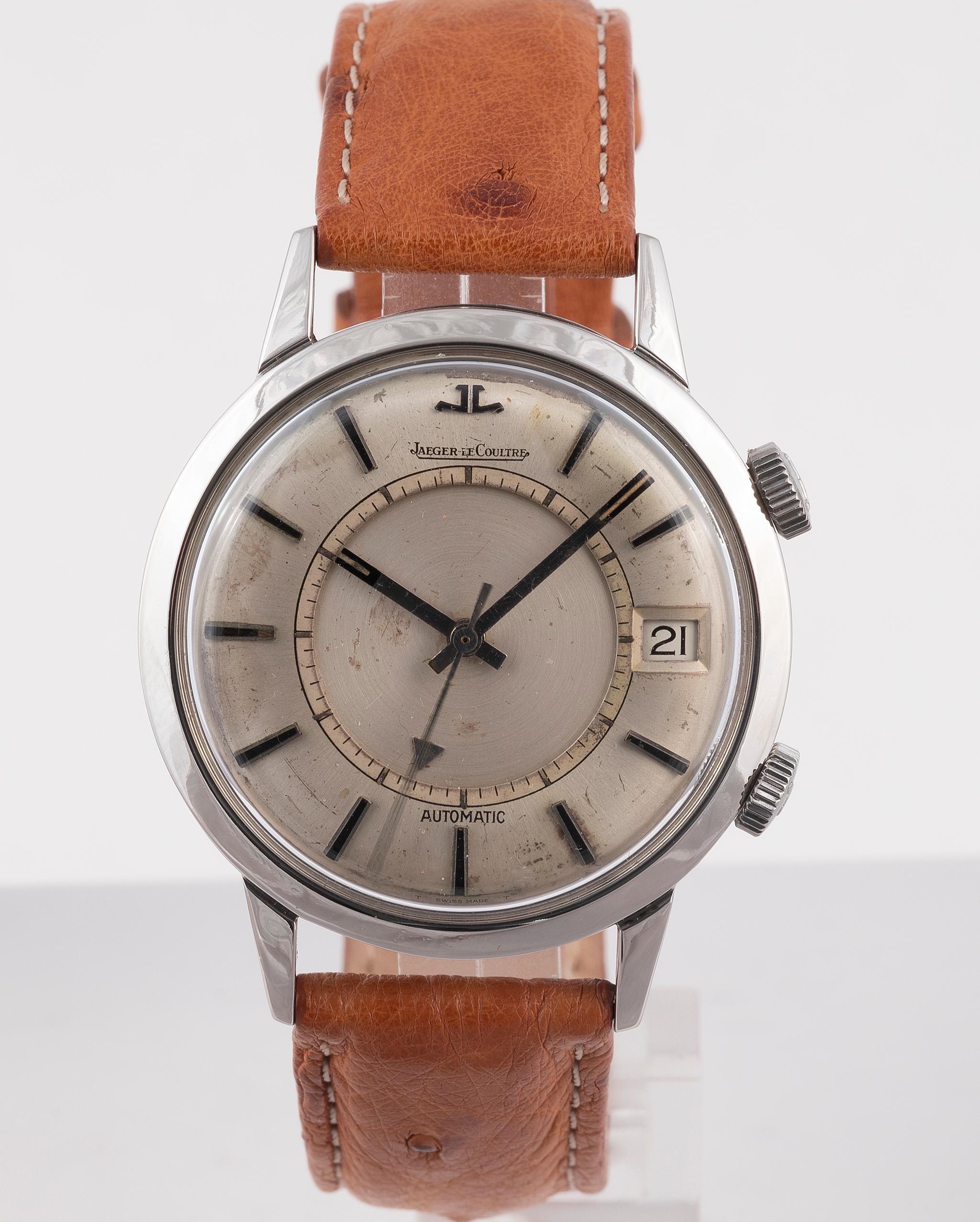 Jaeger-LeCoultre Memovox Steel Wristwatch, circa 1960s In Excellent Condition In Firenze, IT
