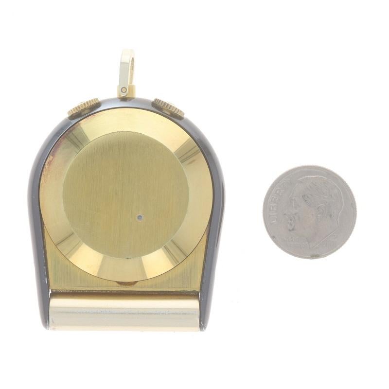 Jaeger LeCoultre Memovox Unisex Travel Alarm Clock -Gold Toned Silver Toned Sits 2