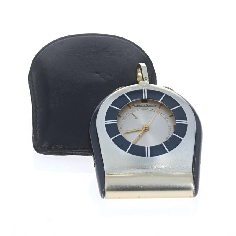 Jaeger LeCoultre Memovox Unisex Travel Alarm Clock -Gold Toned Silver Toned Sits 3