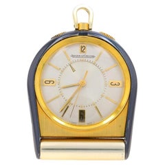 Jaeger LeCoultre Memovox Unisex Travel Alarm Clock -Gold Toned Silver Toned Sits