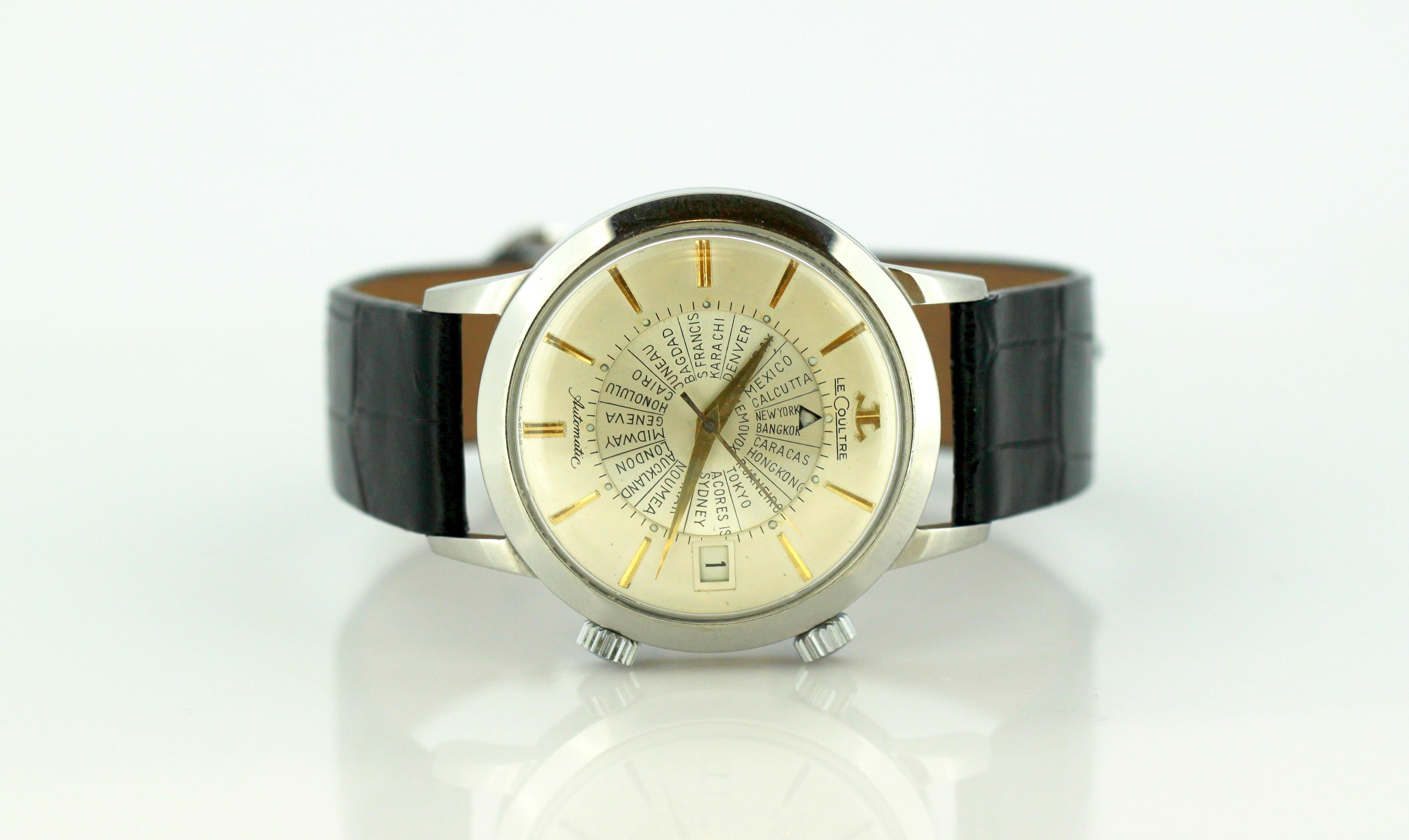 Jaeger-LeCoultre, Memovox World Time, circa 1960s In Good Condition In Braintree, GB