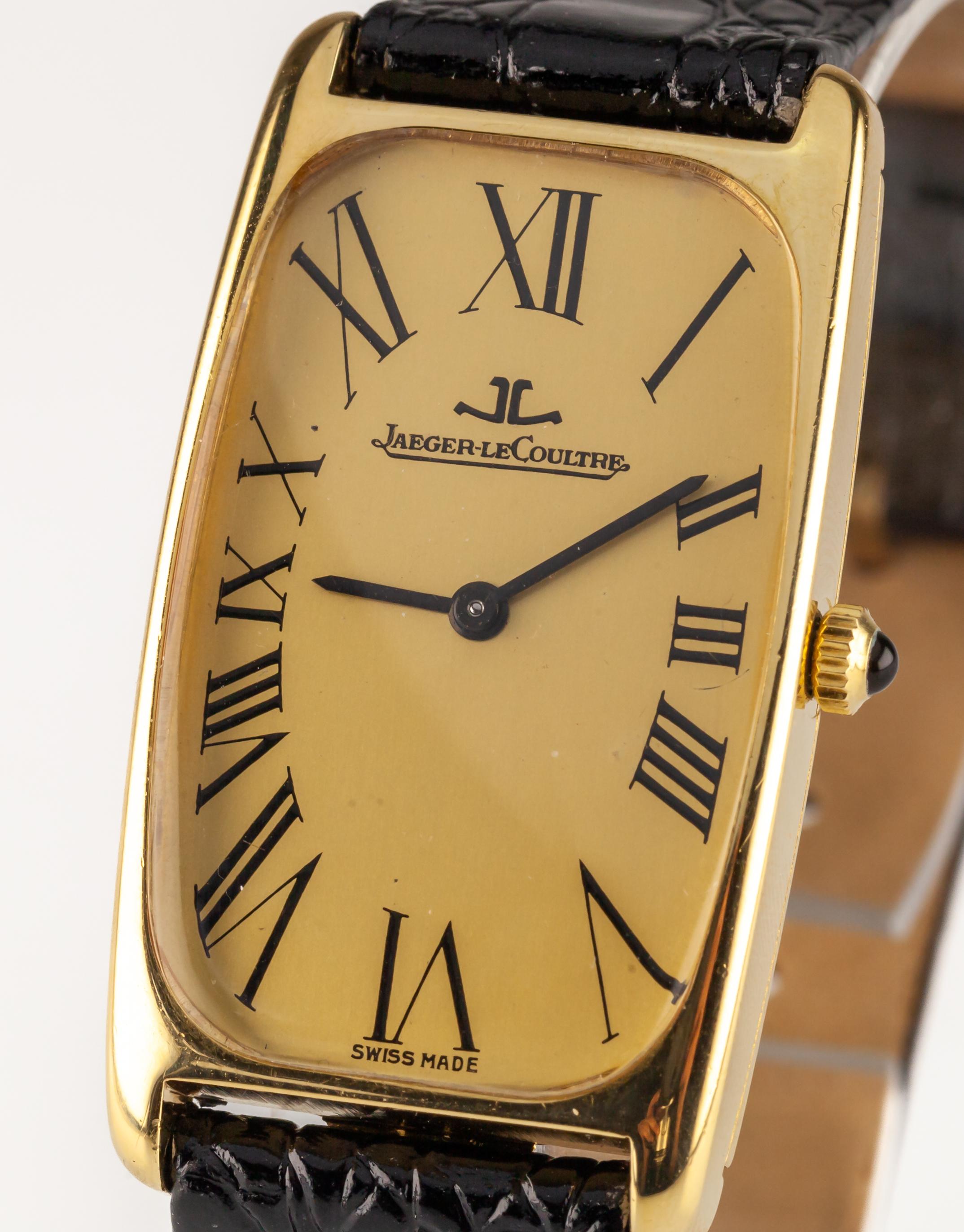 Jaeger-LeCoultre Men's 18k Yellow Gold Tonneau Dress Watch Original Box 9107.21 2