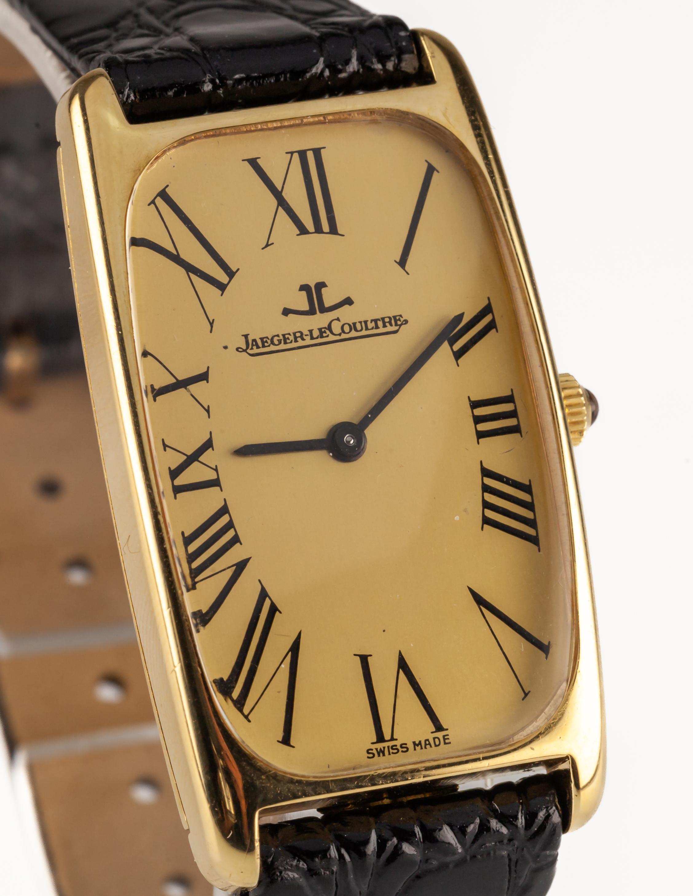 Jaeger-LeCoultre Men's 18k Yellow Gold Tonneau Dress Watch Original Box 9107.21 3